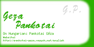 geza pankotai business card